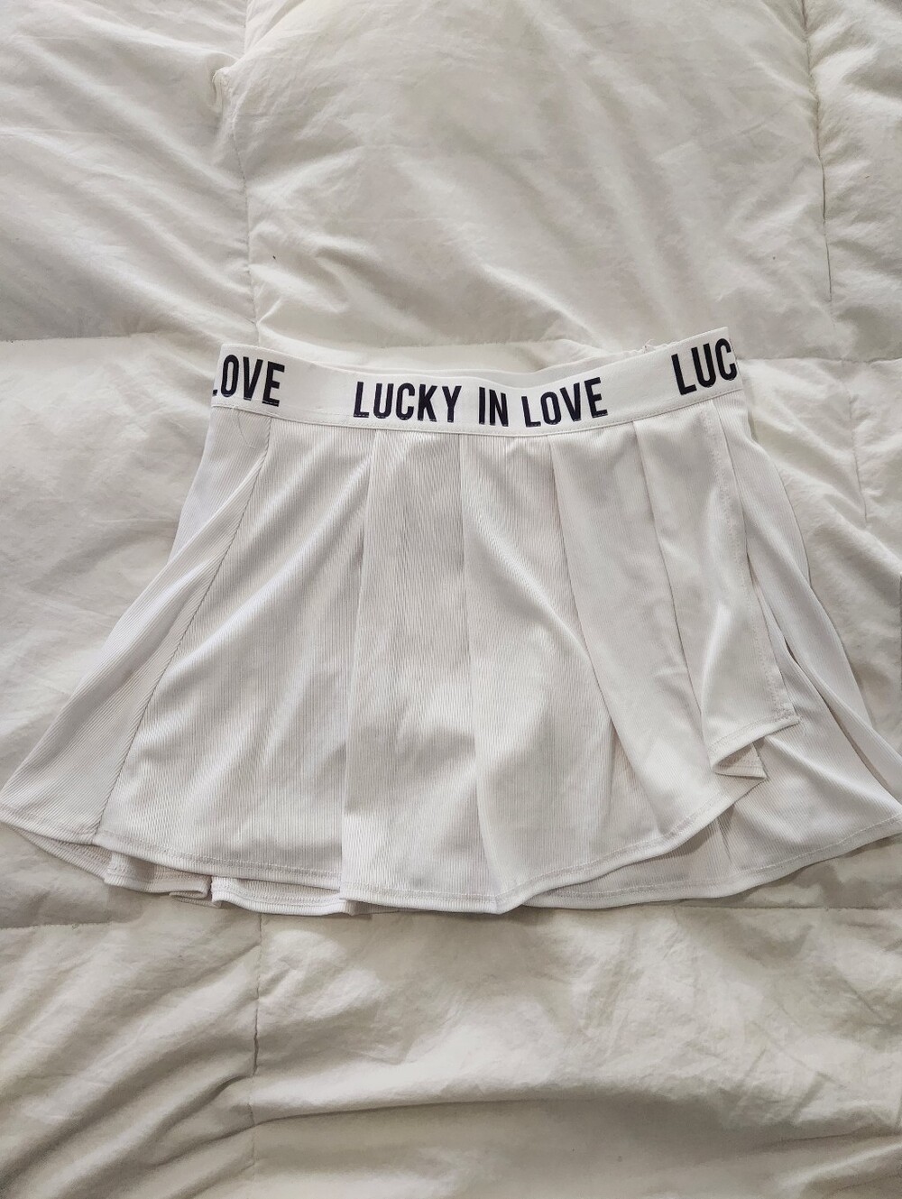 Lucky In Love Skort Skirt Size XS 0/2 White Tennis Golf Pickelball